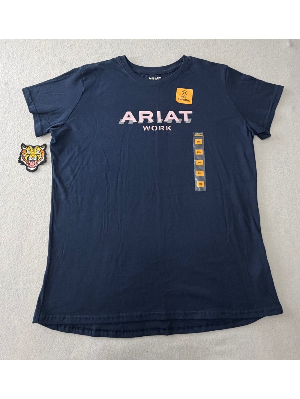 270/737 Ariat Rebar Menโs 2XL Navy Work T-Shirt Logo Graphic NWT